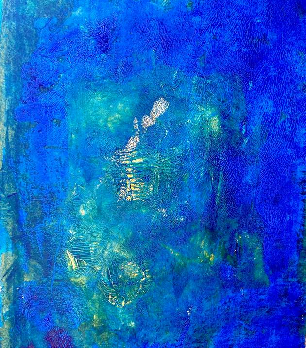 Le Grand Bleu, Pintura Acrílico Retrato original por Nina  Onaur