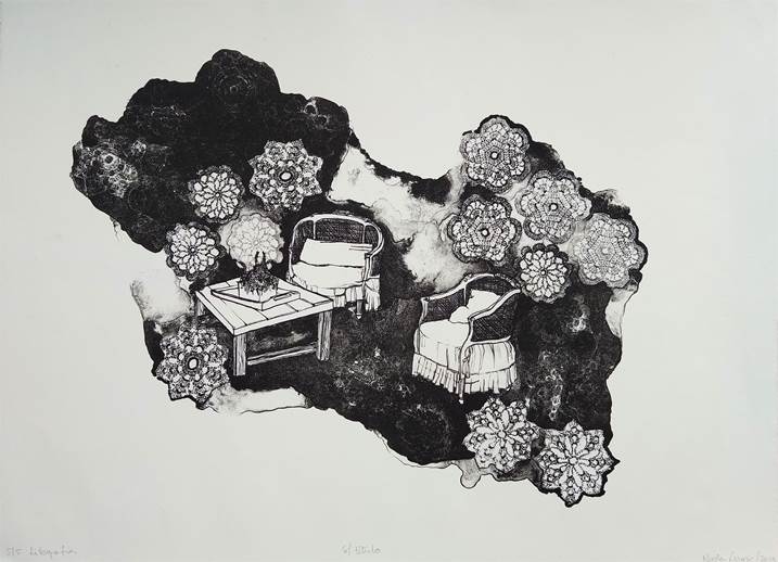 Ambiente rendado, original Abstrait Lithographie Dessin et illustration par Najla Leroy