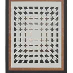 Field of Crosses, Pintura Técnica Mista Geométrico original por David Barnes