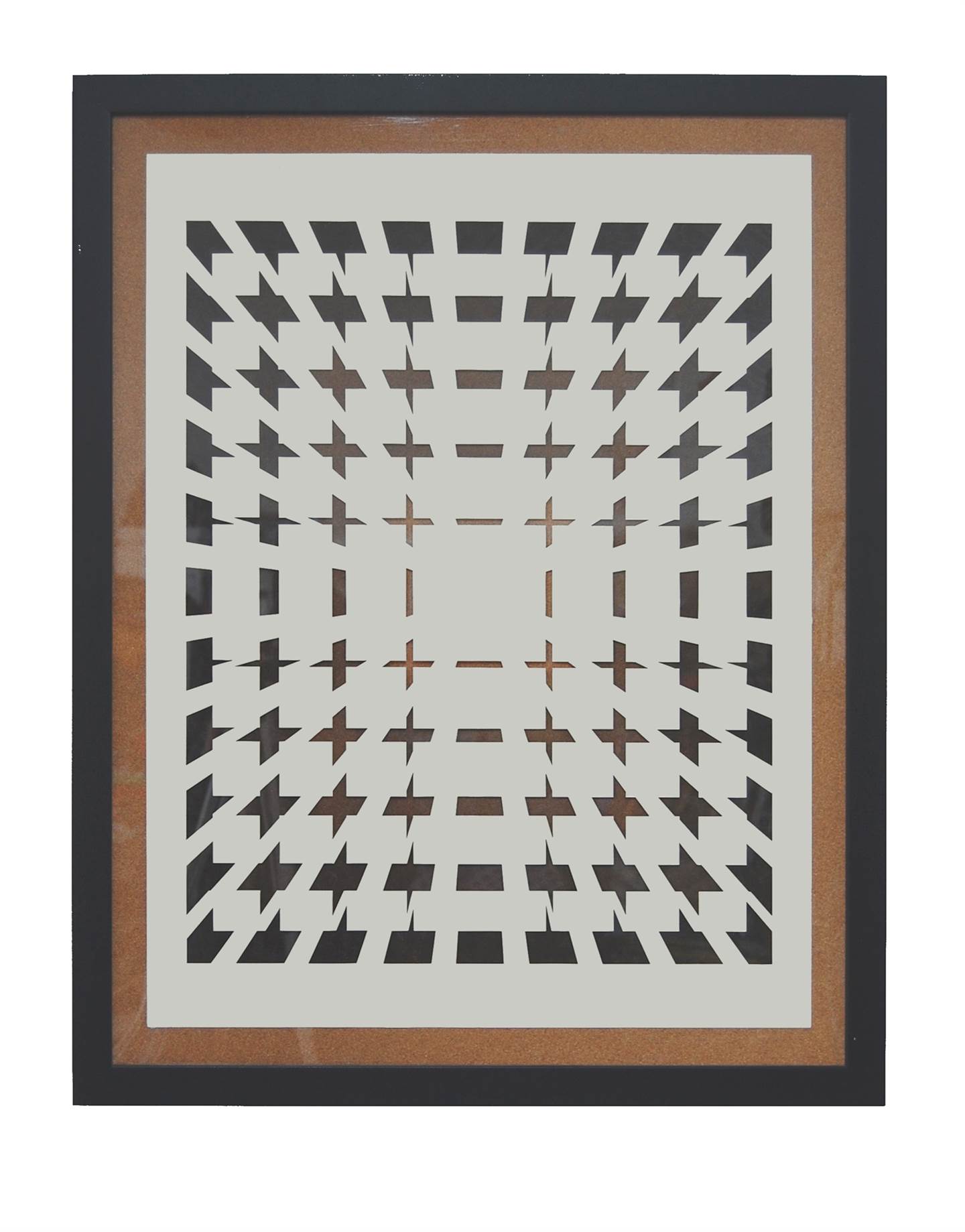 Field of Crosses, original Geometric Mixed Technique Painting by David Barnes