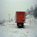 Red truck, snow. Near Grevena, northern Greece, Fotografia Analógica Paisagem original por Dimitri Mellos