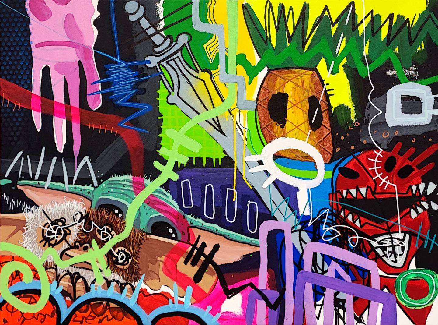 Papá, ¡pon Grambo! II, Pintura Técnica Mista Animais original por Rafa López