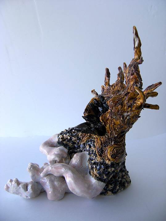 écorce, original Body Ceramic Sculpture by Lorinet Julie