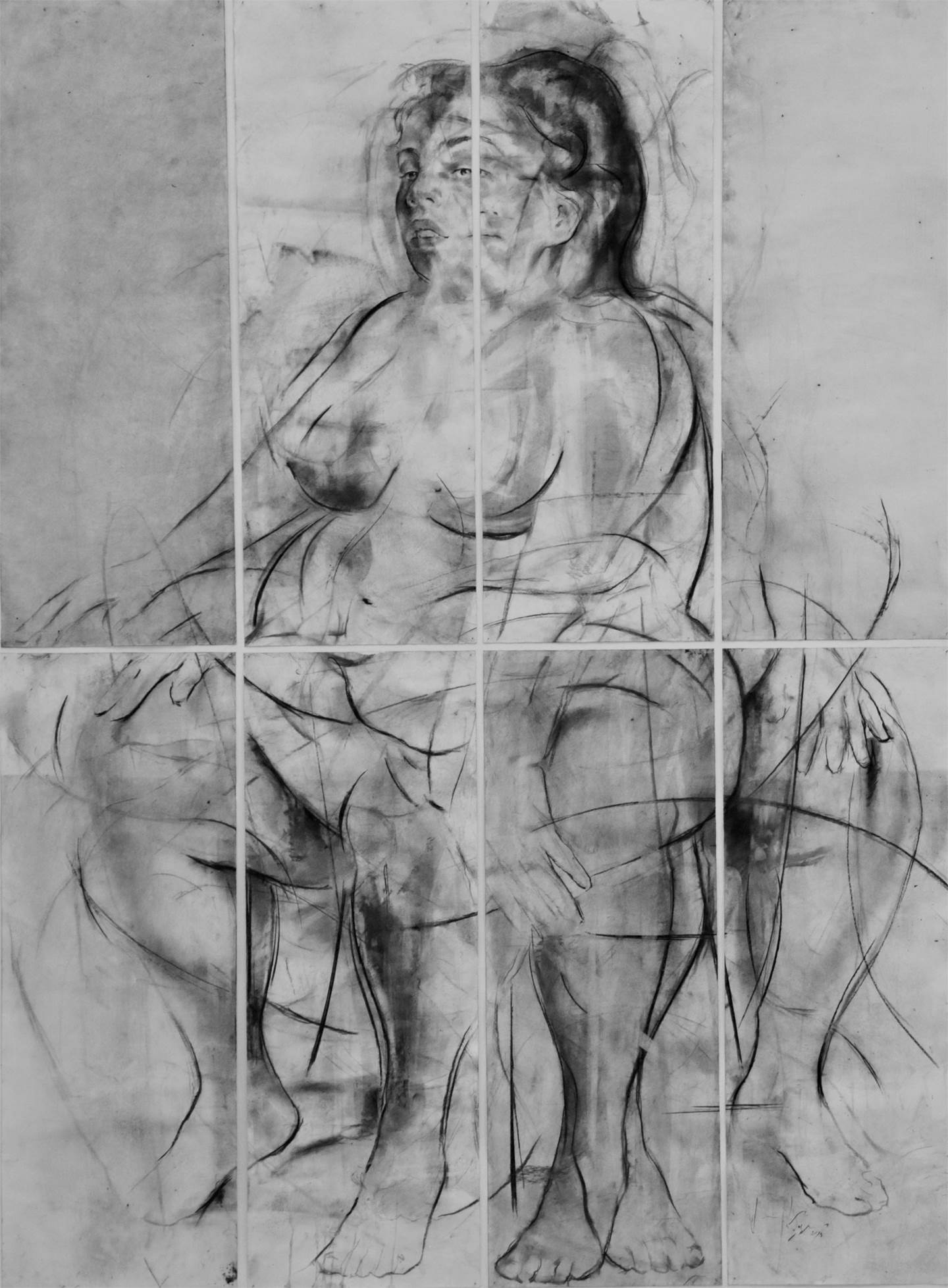 Erota (seated muse'3), original   Drawing and Illustration by Juan Domingues