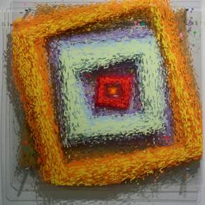 Square Flower #4, original Abstract Acrylic Sculpture by Yury  Darashkevich