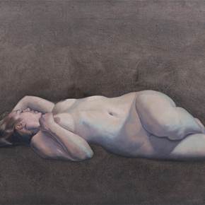 Mujer tumbada., original Paisaje Petróleo Pintura de Juan Manuel Álvarez Cebrián