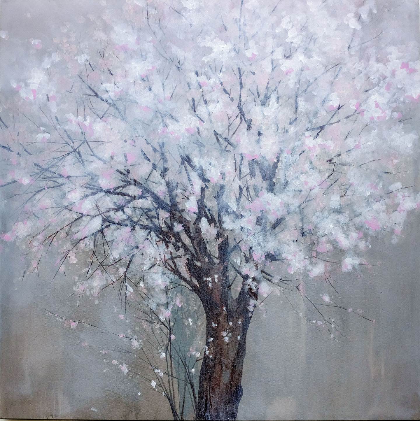 Prunus Dulcis, original Nature Acrylic Painting by Luís Freitas