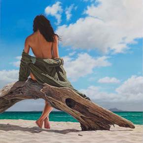 Desert Island, original Landscape Oil Painting by Gustavo Fernandes