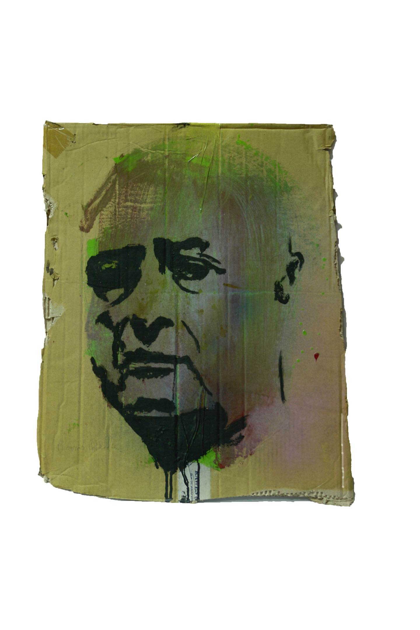 Mimmo Rotella, original Portrait Mixed Technique Painting by Alexandre Rola