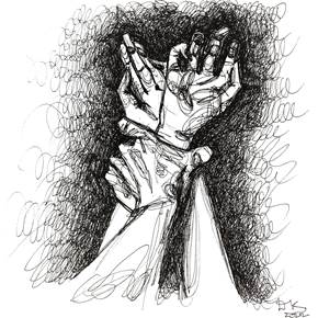 Love Control, original Human Figure Pen Drawing and Illustration by Daria  Kobzarenko