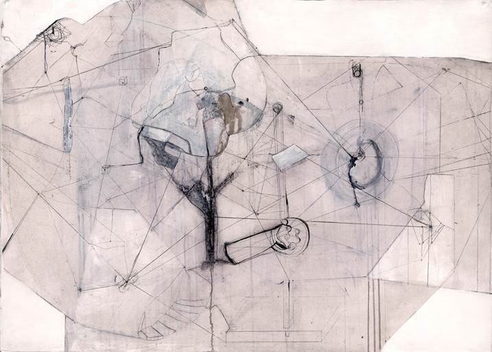 Architectural system organism machine 2, Desenho e Ilustração Acrílico Abstrato original por Simi Gatenio
