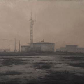 Pero amaneció con niebla., Pintura Óleo Paisagem original por Juan Manuel Álvarez Cebrián