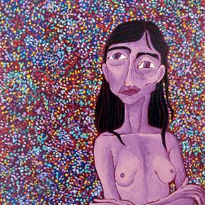 Retrato de uma mulher, original Abstrait Acrylique La peinture par Hugo Castilho