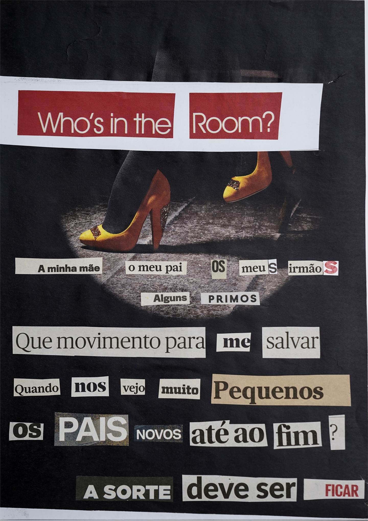 WHO’S IN THE ROOM?, Desenho e Ilustração Colagem Abstrato original por Filipa  Leal