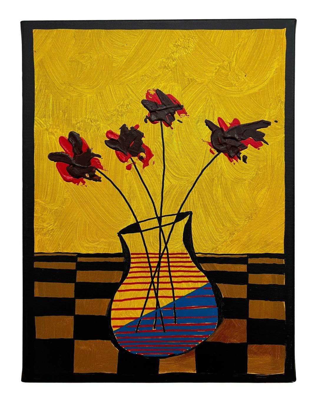 Vaso Amarelo, original Retrato Acrílico Pintura de Ike Ferreira
