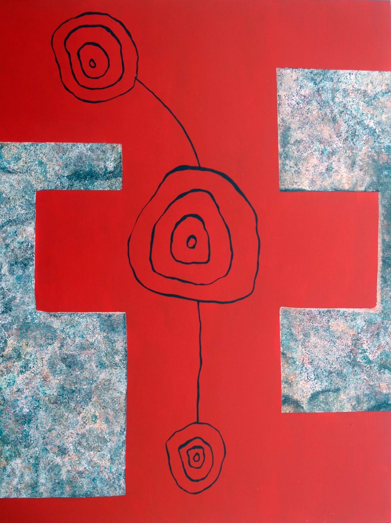 Texturas e Símbolos_5, original Abstrait Acrylique La peinture par Eduarda Ferreira