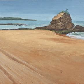 Apunte de Playa Camello, original Landscape Oil Painting by Juan Manuel Álvarez Cebrián