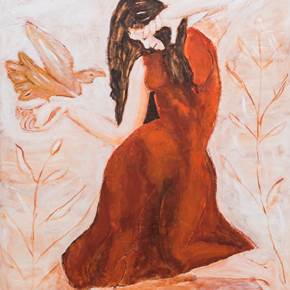 Deusa da natureza, original Human Figure Acrylic Painting by Lena Gal