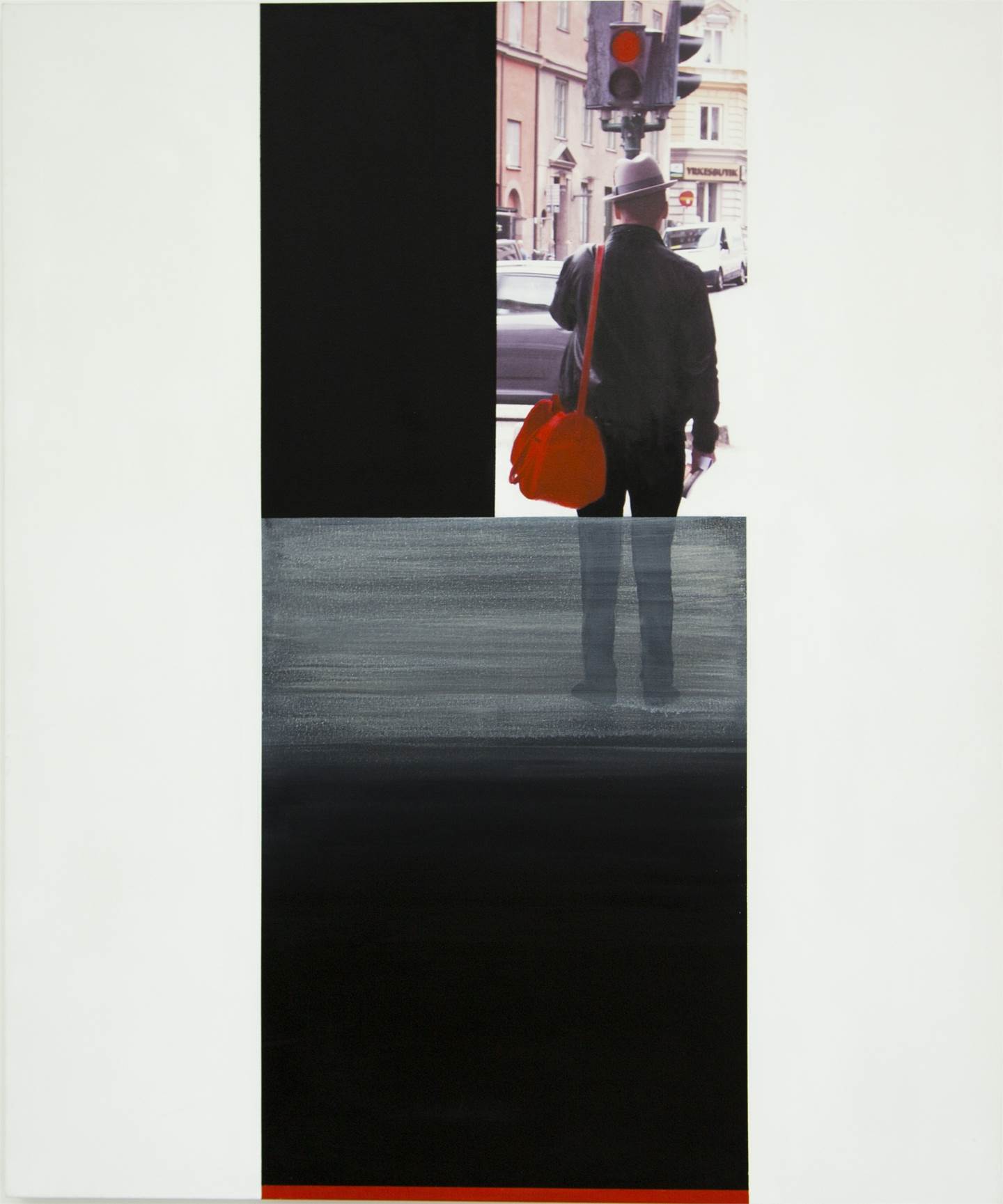 Red Light, original Big Acrylic Painting by Ana Conduto