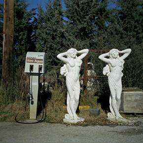 Gas station. Near lake Prespa, northern Greece, original Landscape Analog Photography by Dimitri Mellos