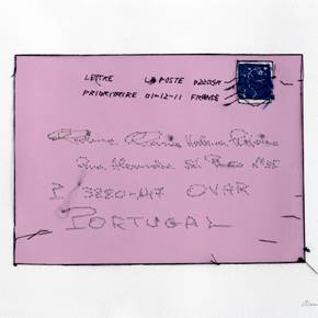 Carta de França, original Minimaliste Papier Dessin et illustration par Alexandra de Pinho