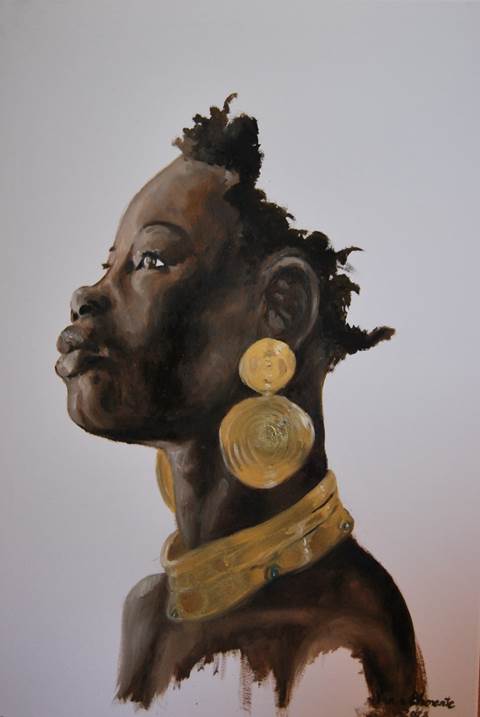 África, original Femme Pétrole La peinture par Vânia Clemente Ferreiro