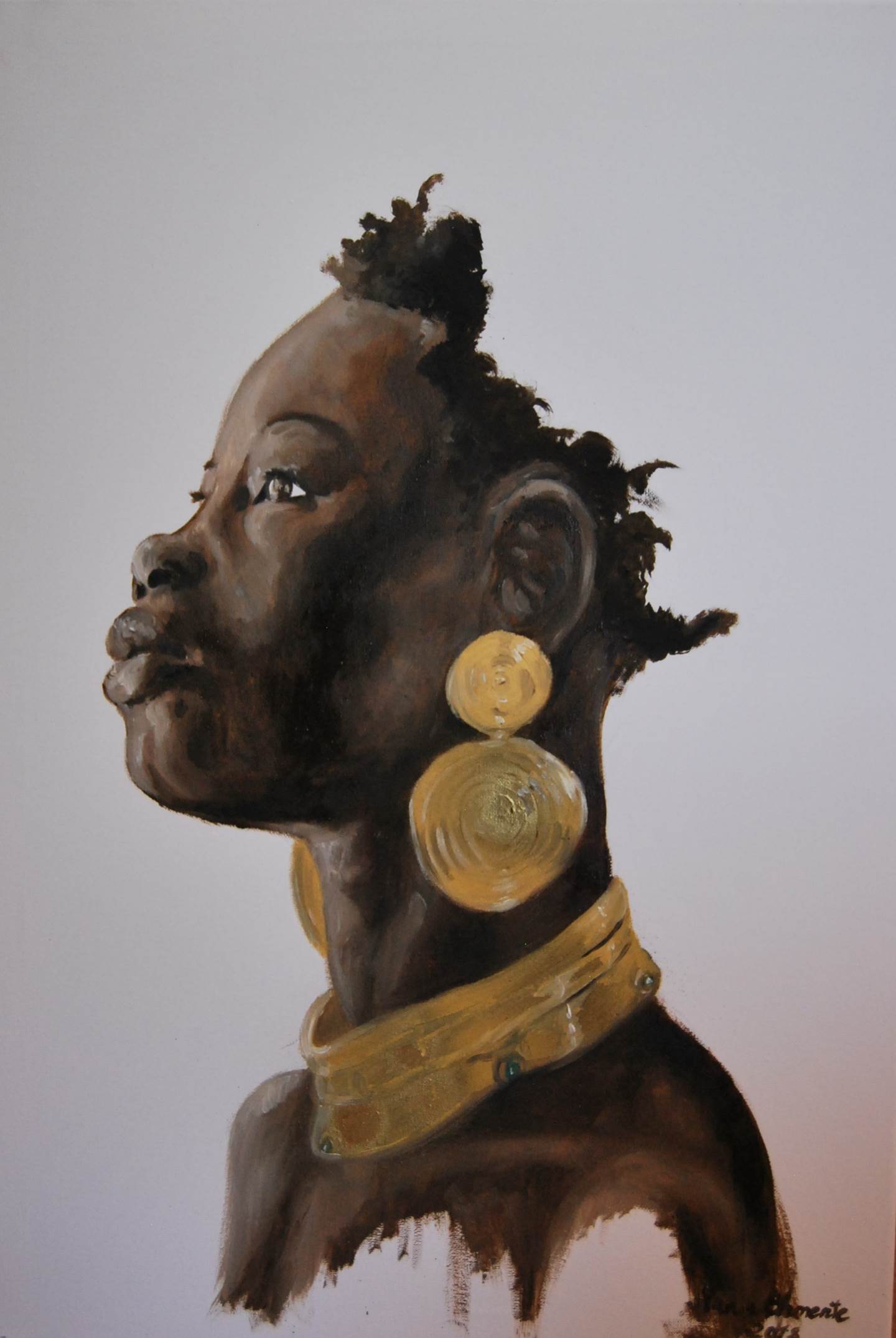 África, original Woman Oil Painting by Vânia Clemente Ferreiro