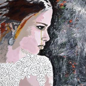 The bride, original Woman Acrylic Painting by Eduardo Bessa
