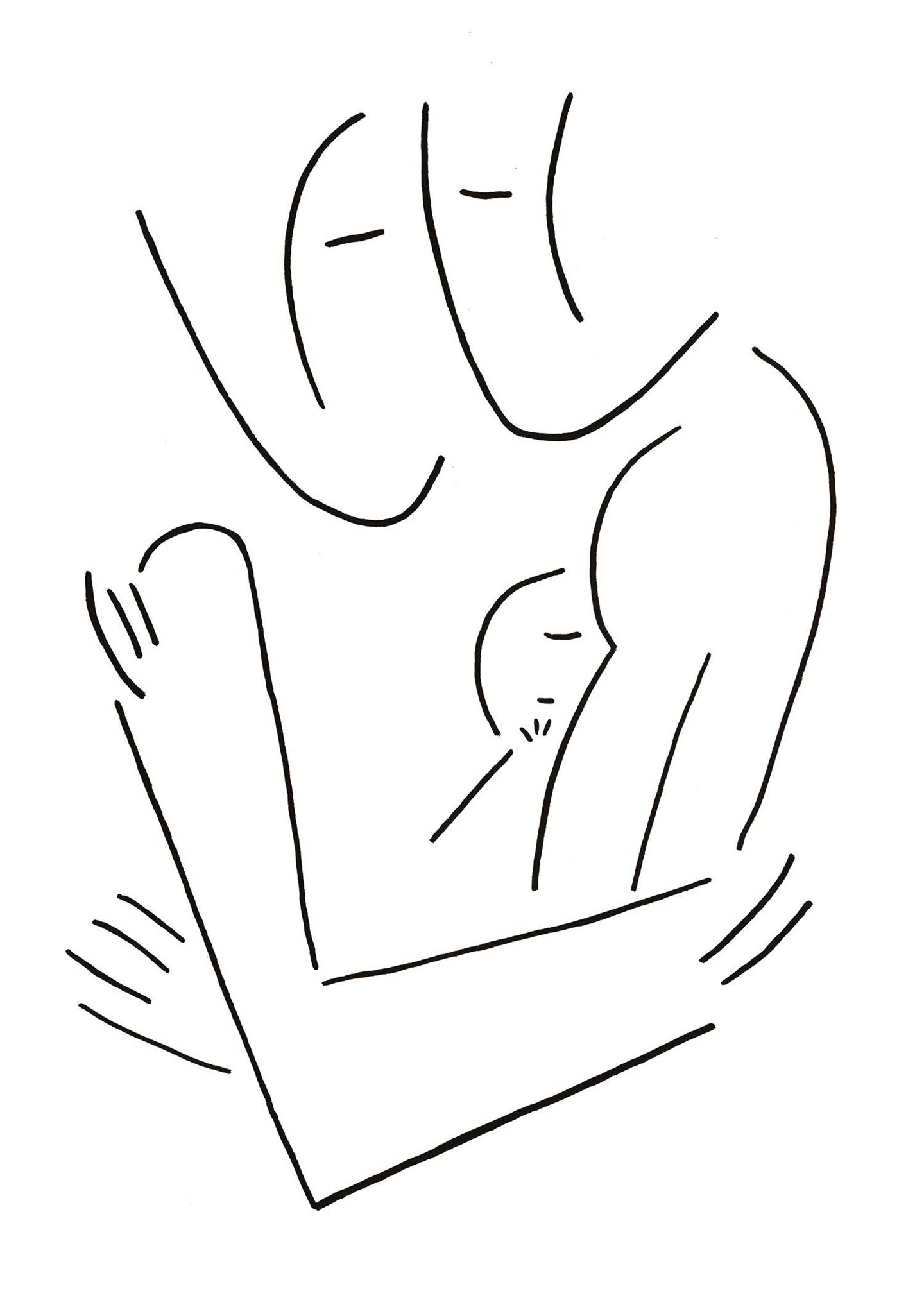 Família I, original Figure humaine Papier Dessin et illustration par Inês  Sousa Cardoso