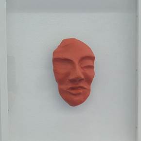 Cara Laranja, Escultura Barro Abstrato original por Marcia Ruberti