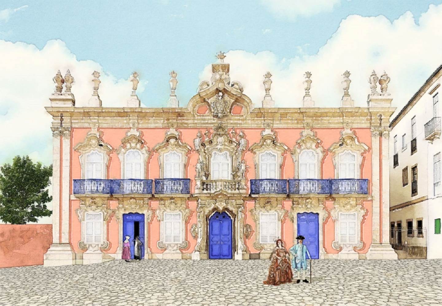 Palácio do Raio, original Architecture Mixed Technique Drawing and Illustration by César  Figueiredo