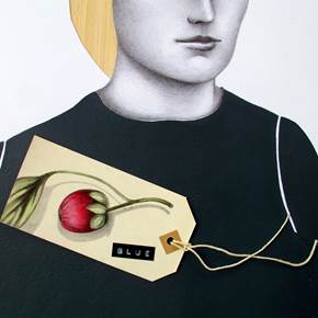 FRAU ELISABETH, original Human Figure Collage Drawing and Illustration by Carla Cabral
