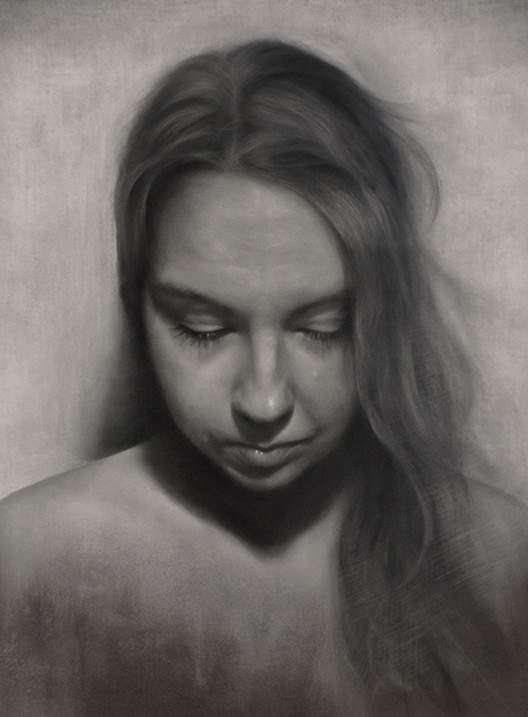 Ana, original Woman Charcoal Drawing and Illustration by Cris DK