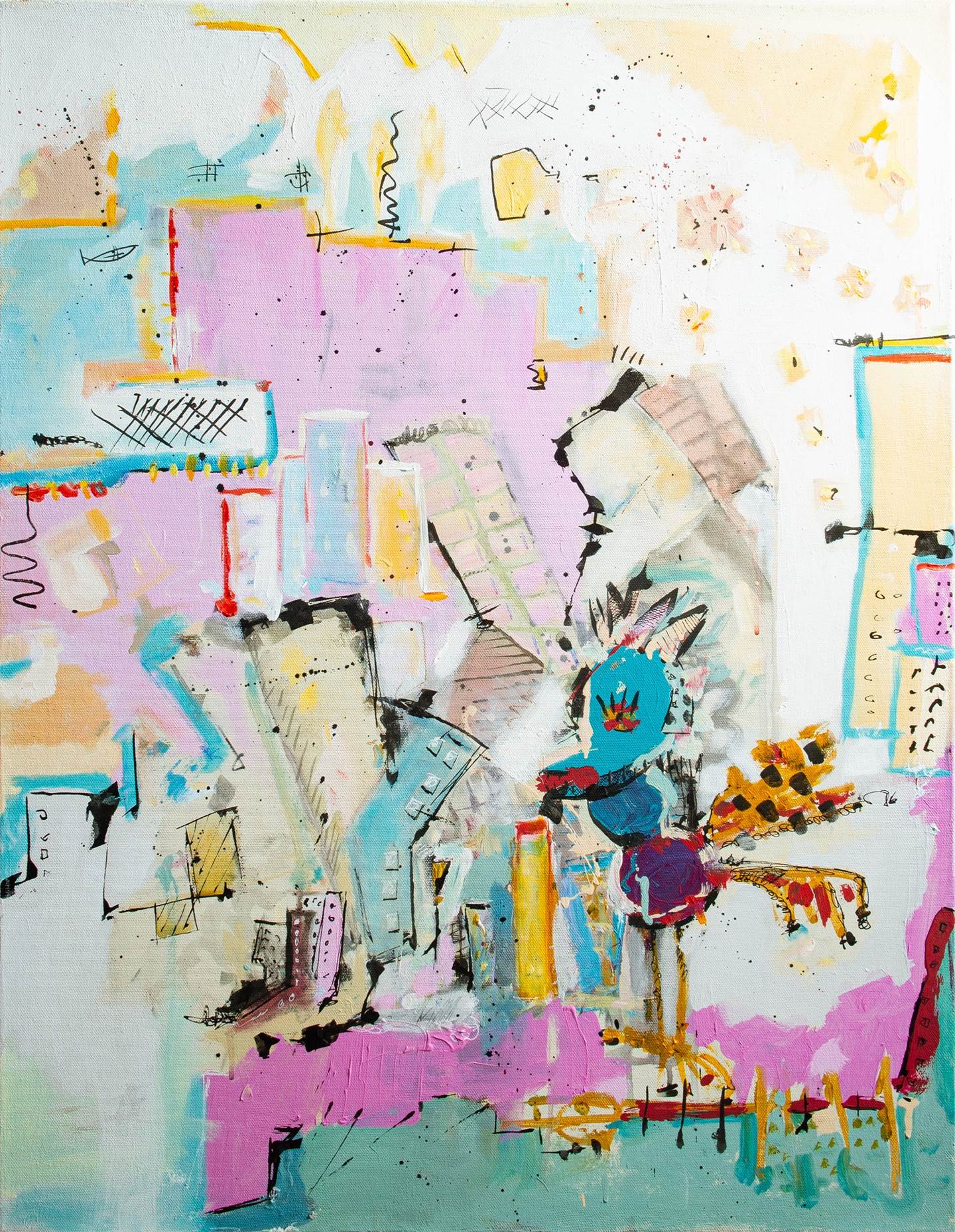 Jonkie bird believes that everything is fine, Pintura Acrílico Animais original por Flavio Man