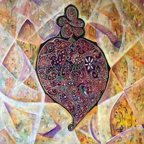 Coração , original Retrato Acrílico Pintura de Arménio Diniz