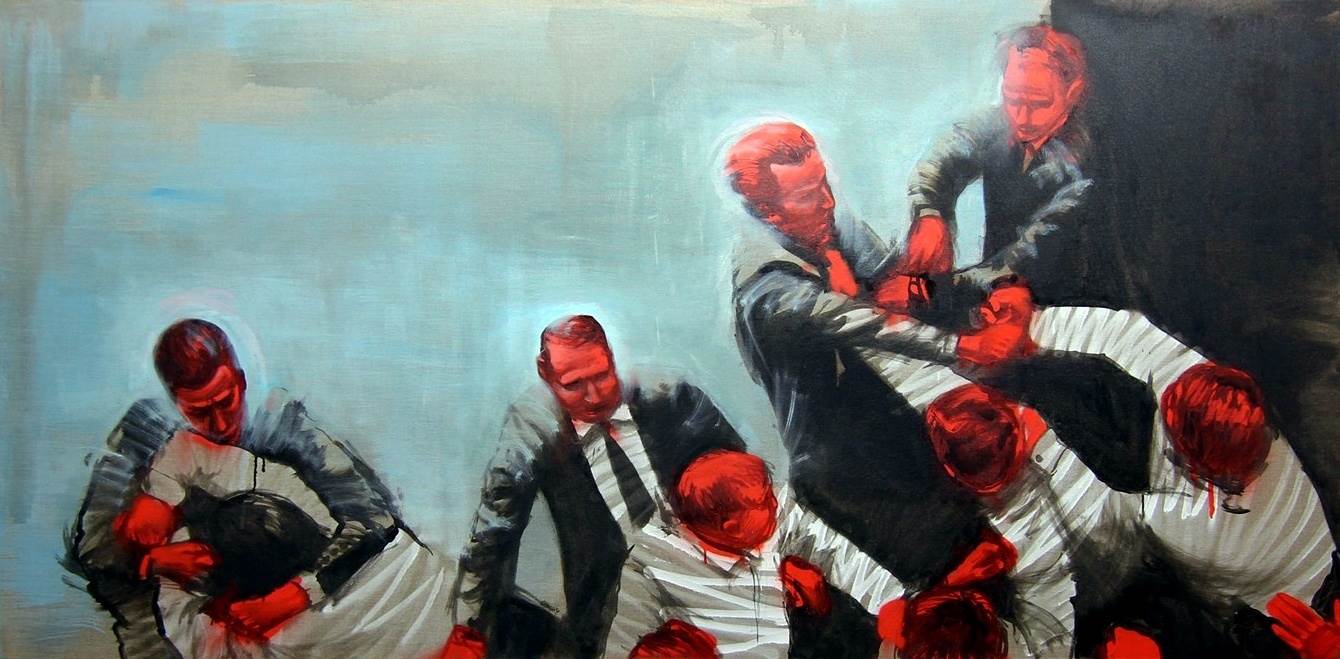 correlation/ fighters/ ukraine 1, original Big Canvas Painting by Guido Zimmermann