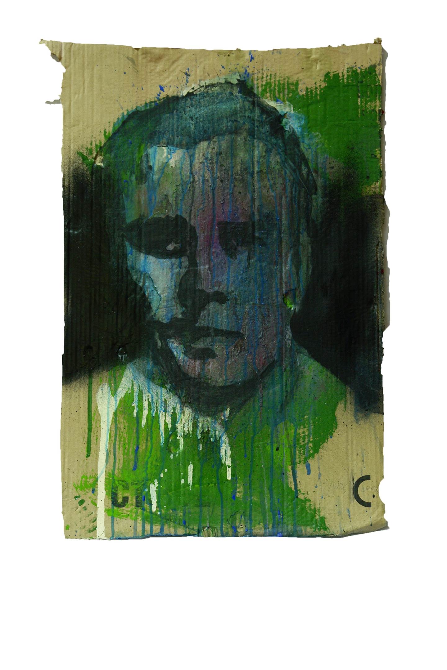 Klein, original Retrato Técnica Mixta Pintura de Alexandre Rola