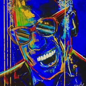 Ray Charles 3, original Portrait Acrylic Painting by Xicofran .