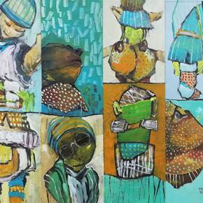 Fragmentos abstratos 13, Pintura Acrílico Retrato original por Francisco Santos