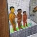 Meninos no Banho, Desenho e Ilustração Colagem Corpo original por André Silva Neves