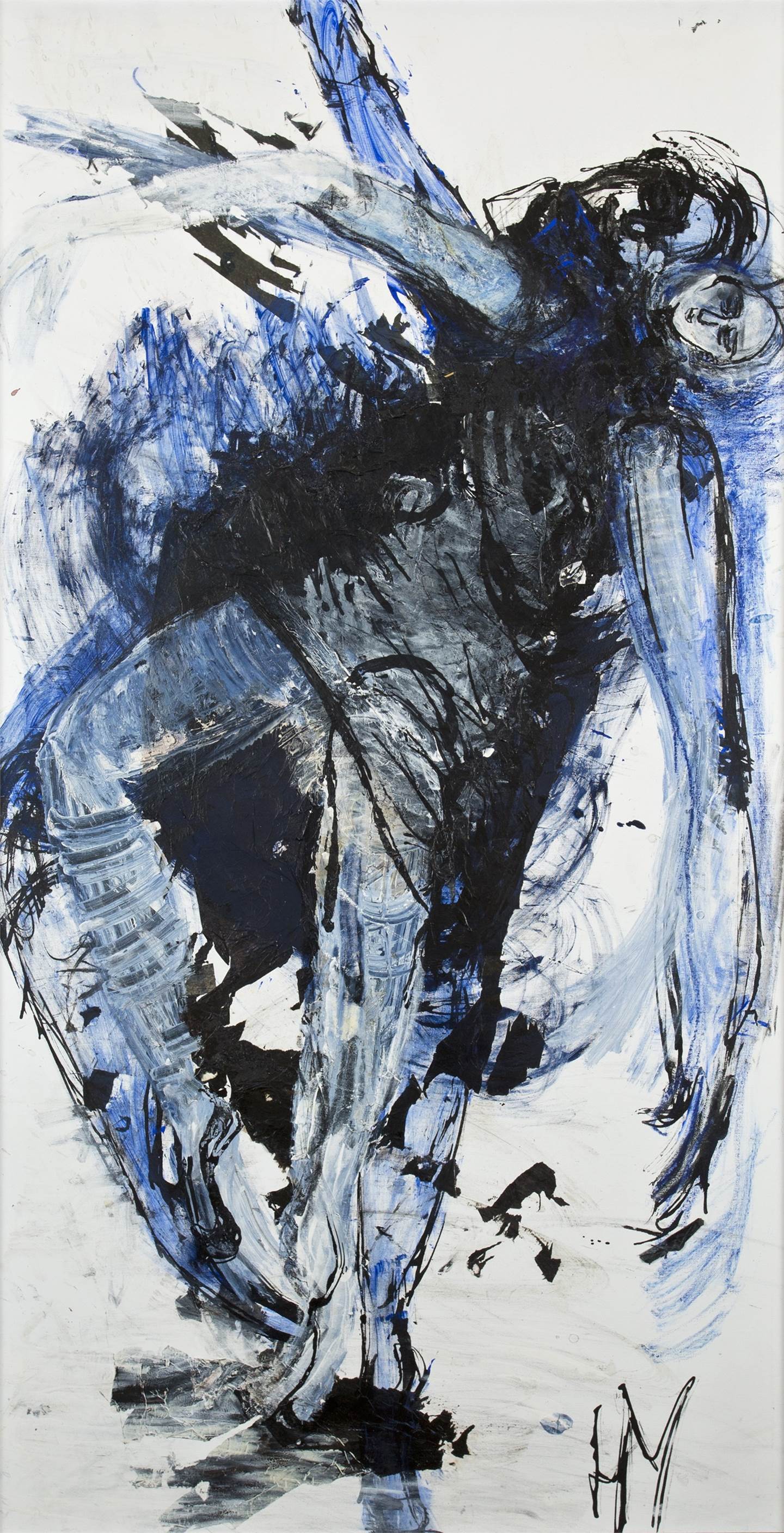 IN BLUE, original Abstrait Toile La peinture par Helena de Medeiros