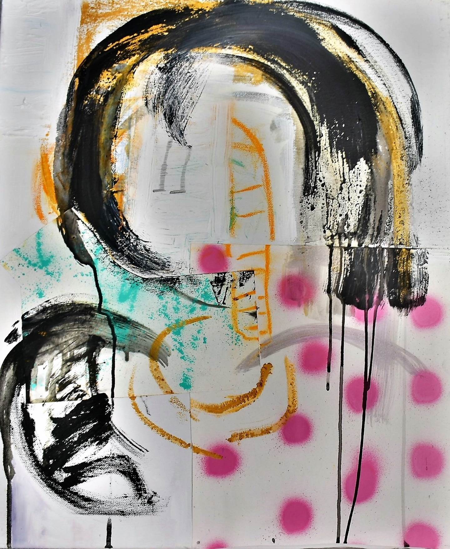 Inside # I, original Abstrait Technique mixte La peinture par ELISA DA COSTA