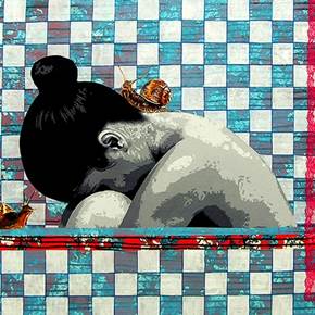 Intimidade, Pintura Acrílico Mulher original por Raquel Gralheiro