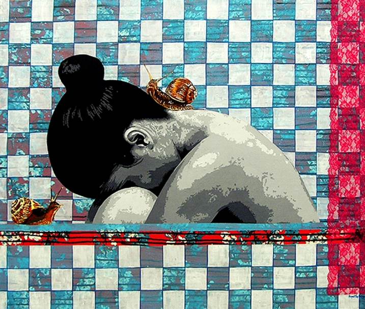 Intimidade, original Mujer Acrílico Pintura de Raquel Gralheiro