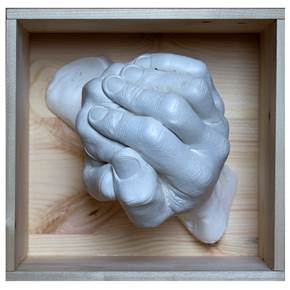 PLASTER HANDS II, original Big Plaster Sculpture by Ana Sousa Santos