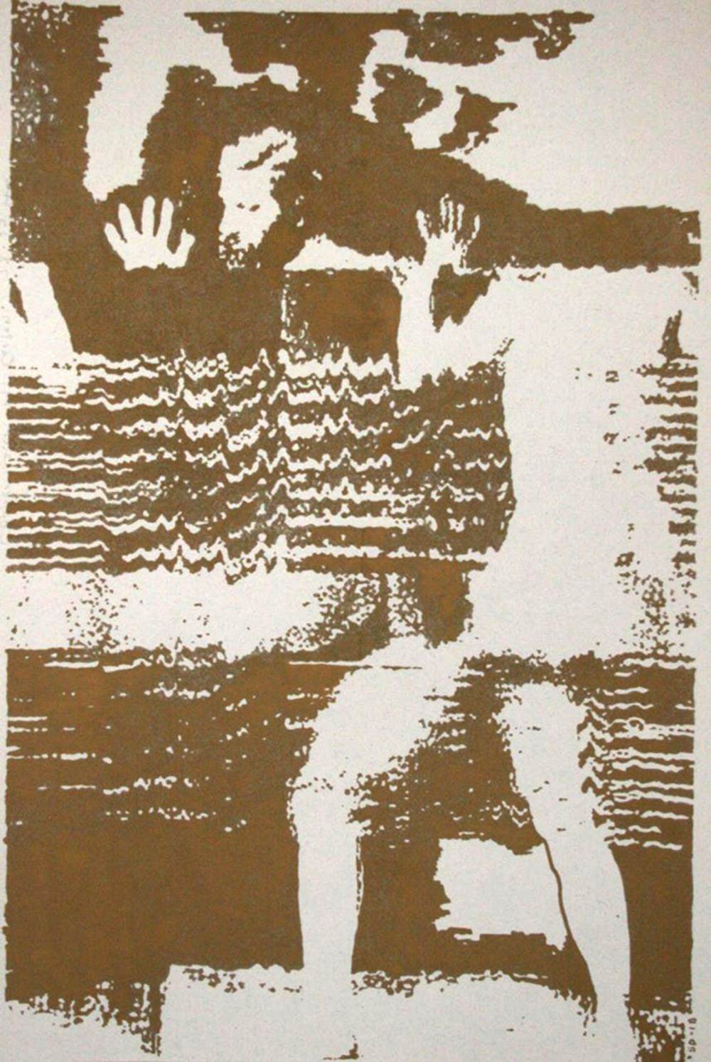 STRANDED MAN 01, original Abstrait Encre La peinture par SAEED (SD) KHAVAR NEJAD