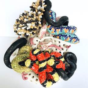 Cobras, original Figure humaine Céramique Sculpture par Lorinet Julie