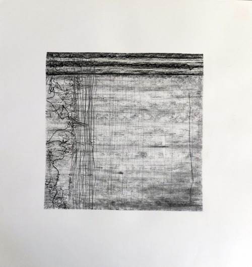 Evan Parker – Drawn Inward I , original Abstract Charcoal Drawing and Illustration by Mariana Alves