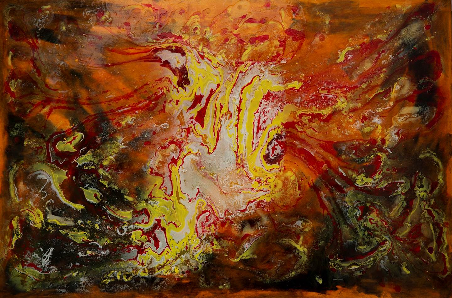 Color Movement nº 19, original Abstract Mixed Technique Painting by Nogueira de Barros