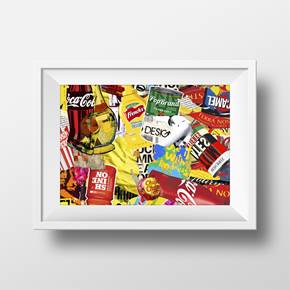 Pop Brands, original Avant-Garde Collage Drawing and Illustration by Maria João Faustino